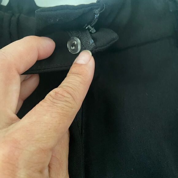 H&M paper bag zip up black shorts tie in front size 6 - Picture 6 of 8